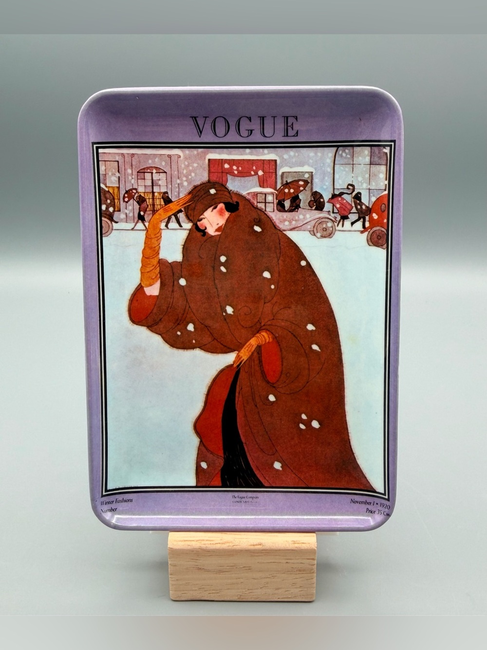 Vtg Chic Vogue Cover November 1920 Fashion Melamine Trinket Tray Made In Italy